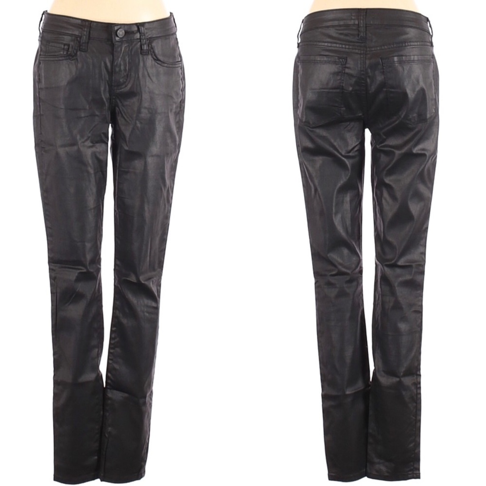 Joie Nailah Faux Leather Black Pants Slim fit skinny ankles in size 26